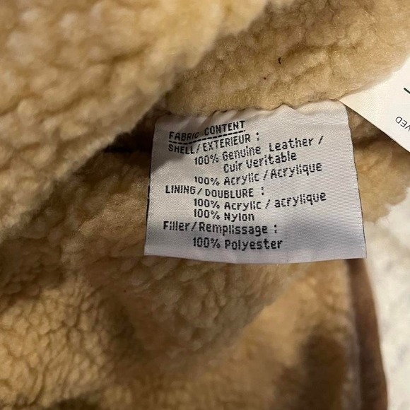 Vintage Western Suede Sherpa CoatTapestry Paneling Women Large Collar Winter - Picture 7 of 7